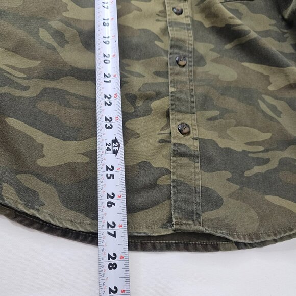 Aeropostale Camouflage Jacket Button Up Unisex Medium Green Long Sleeve Cotton - Picture 10 of 10